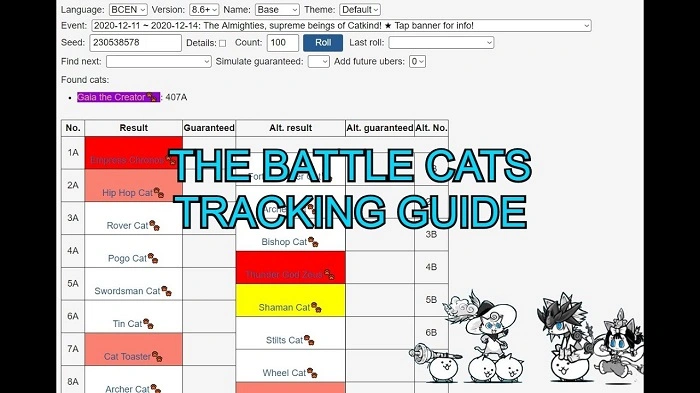What is the Battle Cats Seed Tracker 1